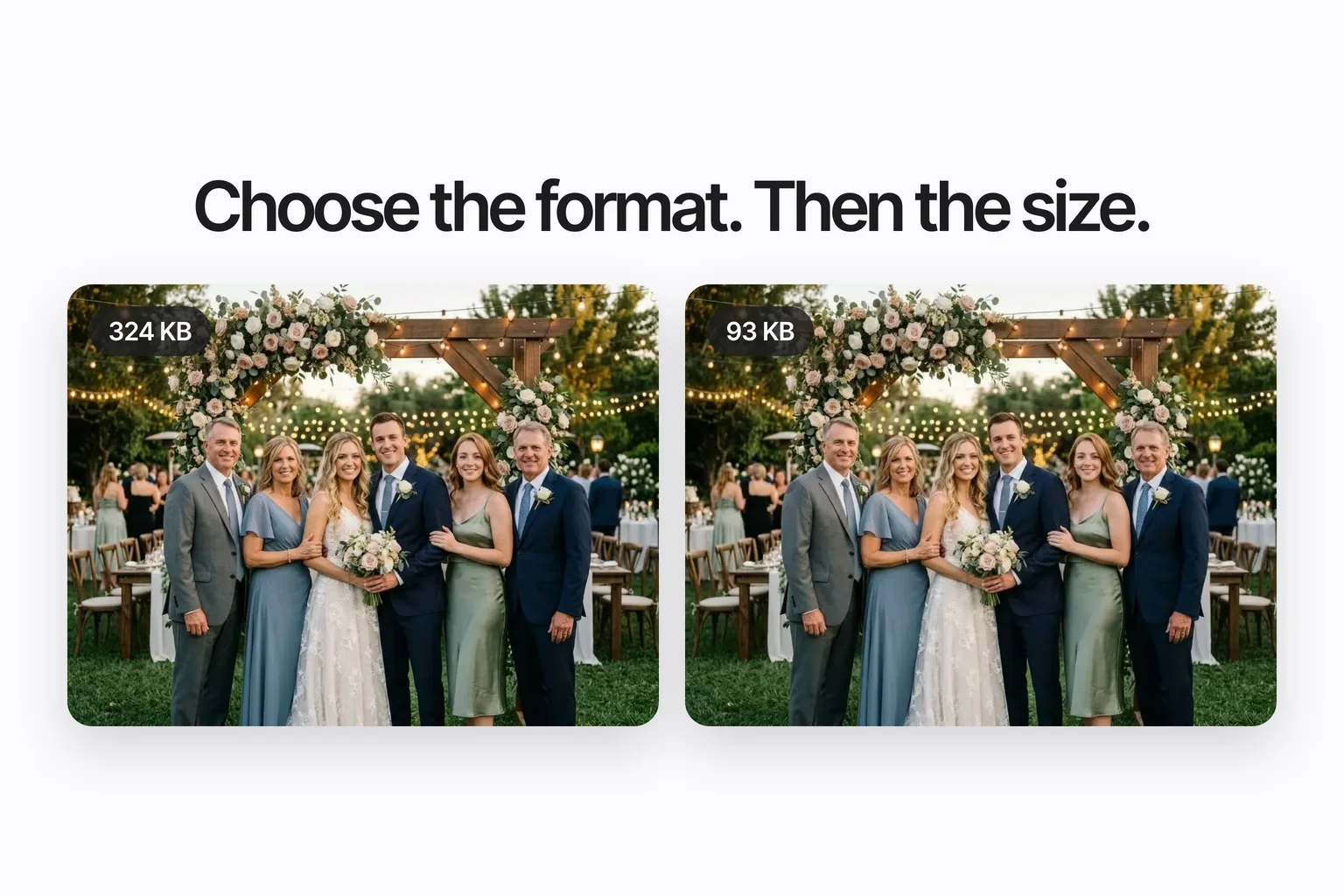 The same photo before and after, side by side