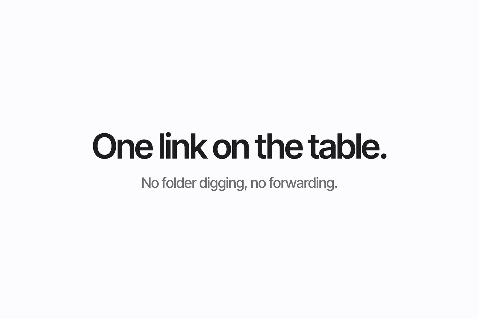 One link on the table.