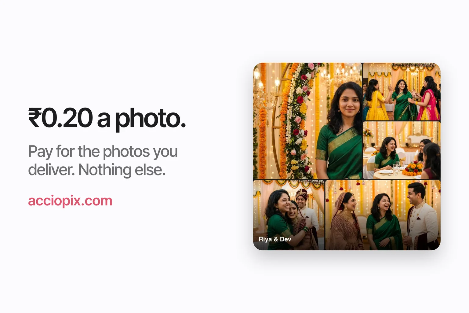 ₹0.20 a photo. beside an album of event photos