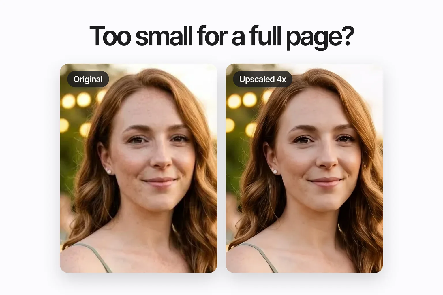 The same photo before and after, side by side