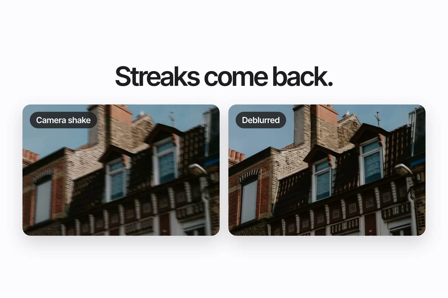 The same photo before and after, side by side
