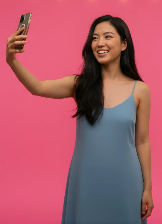 A guest taking a quick selfie to find all their photos instantly using AccioPix Selfie Search